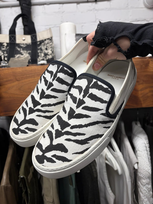 Saint Laurent ‘Zebra’ Court Slip On Low Top Sneakers