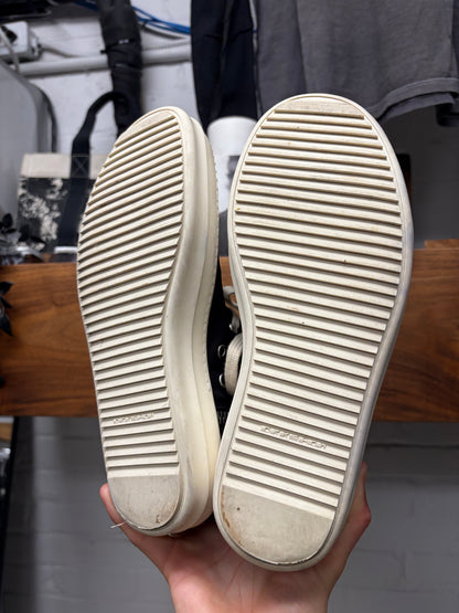 Rick Owens Black Canvas ‘Ramones’ Black/Milk High Top Sneakers