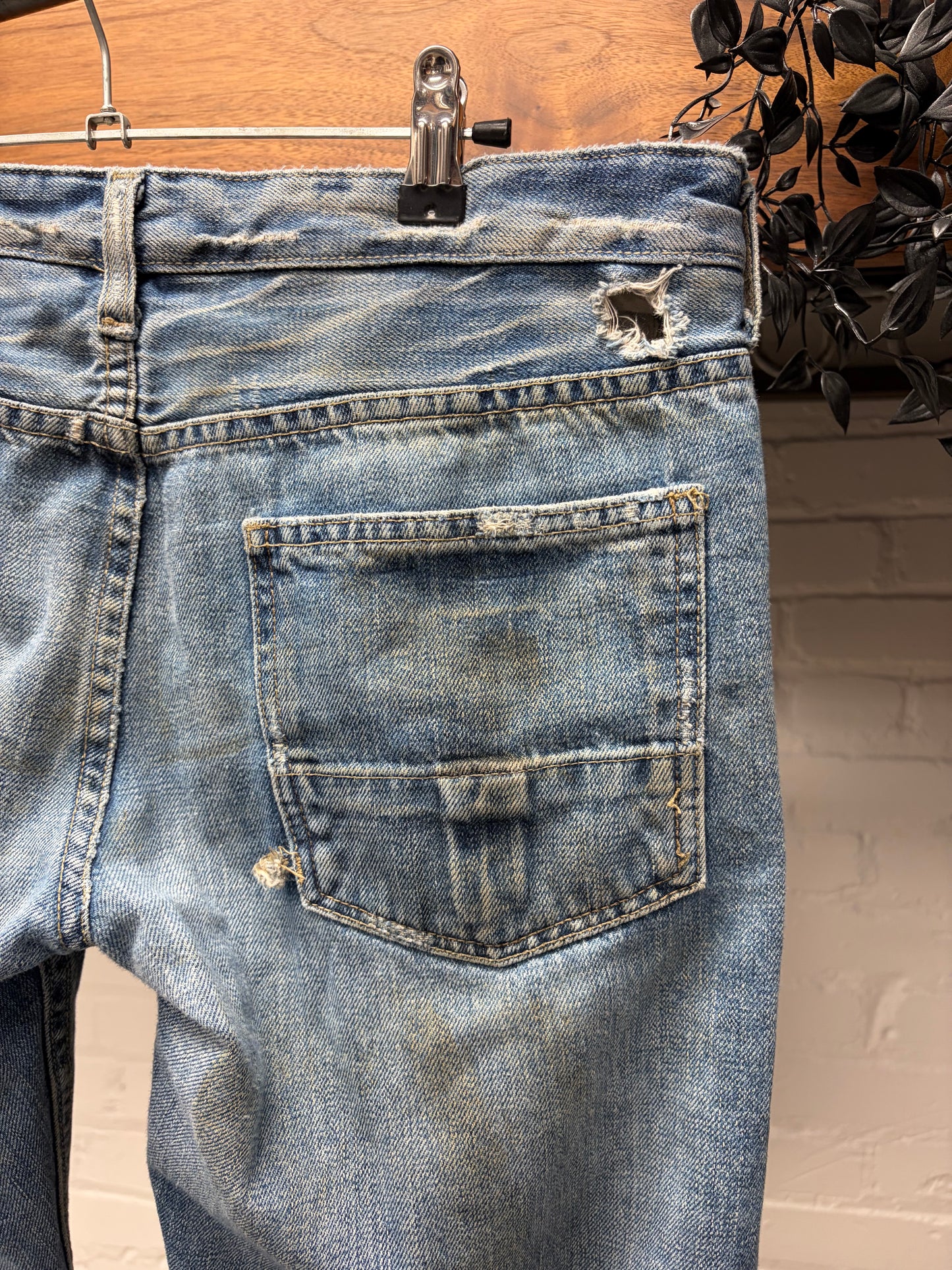 2000s Rick Owens ‘Slab’ Dirt Washed Blue Carpenter Denim