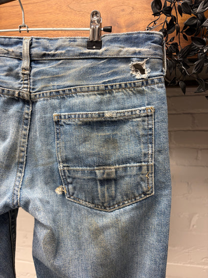 2000s Rick Owens ‘Slab’ Dirt Washed Blue Carpenter Denim