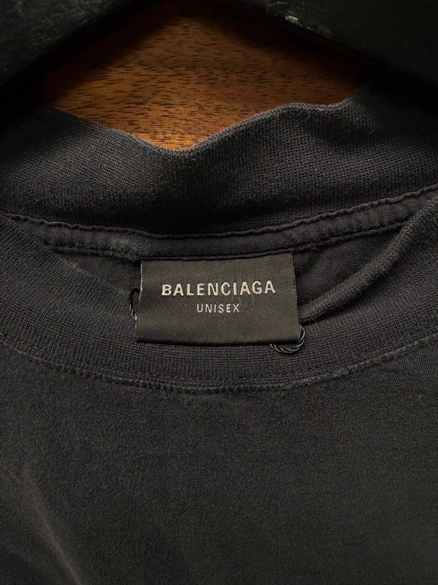SS2024 Balenciaga ‘Surf Logo’ Black Distressed Cotton T-Shirt