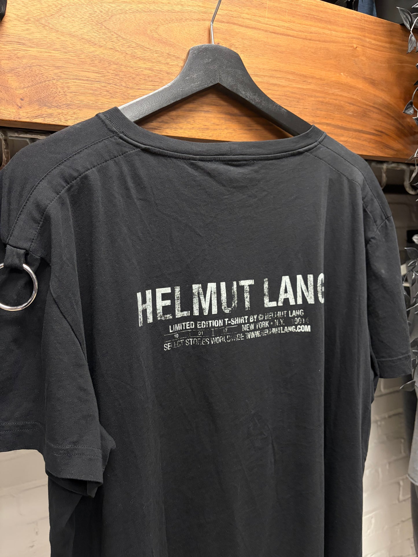 Helmut Lang ‘Piercing’ Black Logo T-Shirt