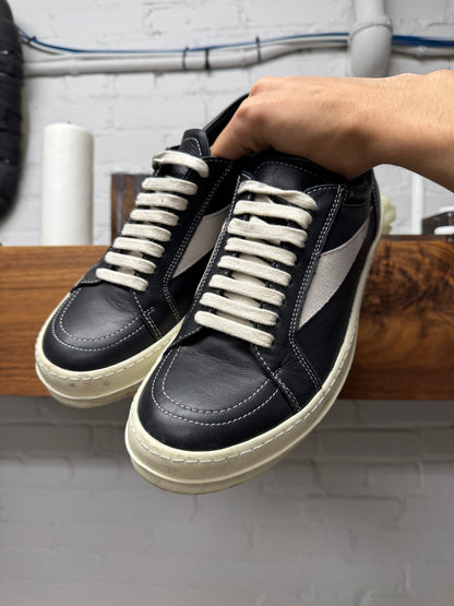 Rick Owens ‘Mainline’ Black Leather ‘Vans’ Low Top Sneakers