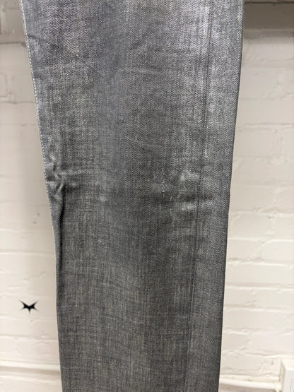 SS2008 Dior Homme ‘Radioactivity’ Unaltered Silver Waxed Skinny Jeans