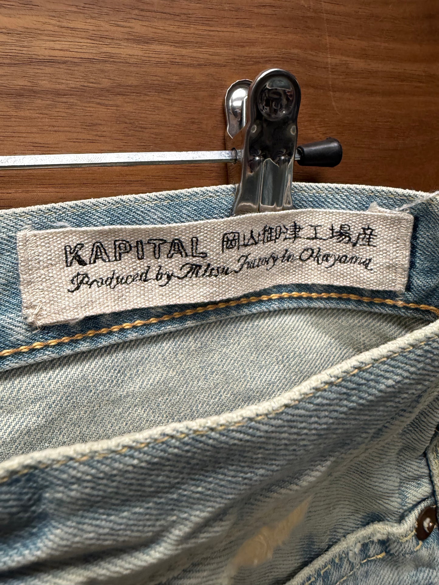 Kapital Light Wash Blue Distressed Denim