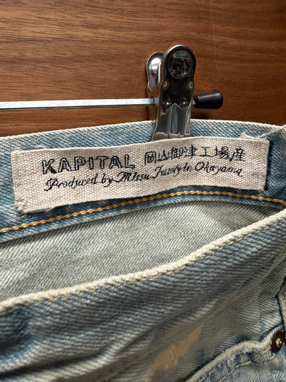 Kapital Light Wash Blue Distressed Denim