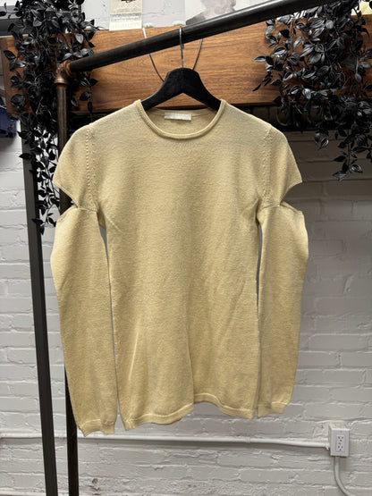 1997 Helmut Lang Cream Wool Knit ‘Shoulder Cutout’ Sweater