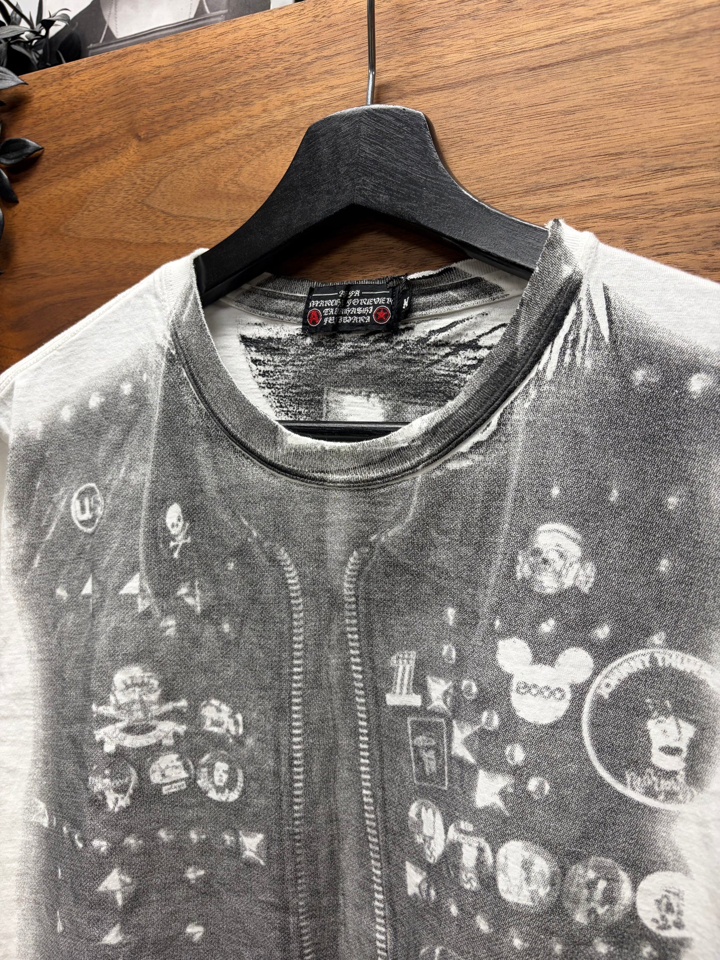A.F.F.A. Trompe L’œil Pin Studded Biker Vest T-Shirt