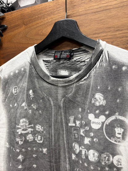 A.F.F.A. Trompe L’œil Pin Studded Biker Vest T-Shirt