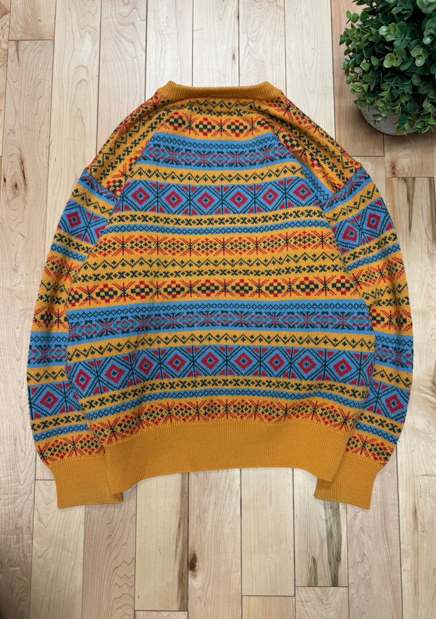 Vintage 1990s Yves Saint Laurent Nordic Knit Sweater