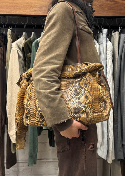 Vintage Prada ‘Pitone’ Genuine Python Leather Tote Bag