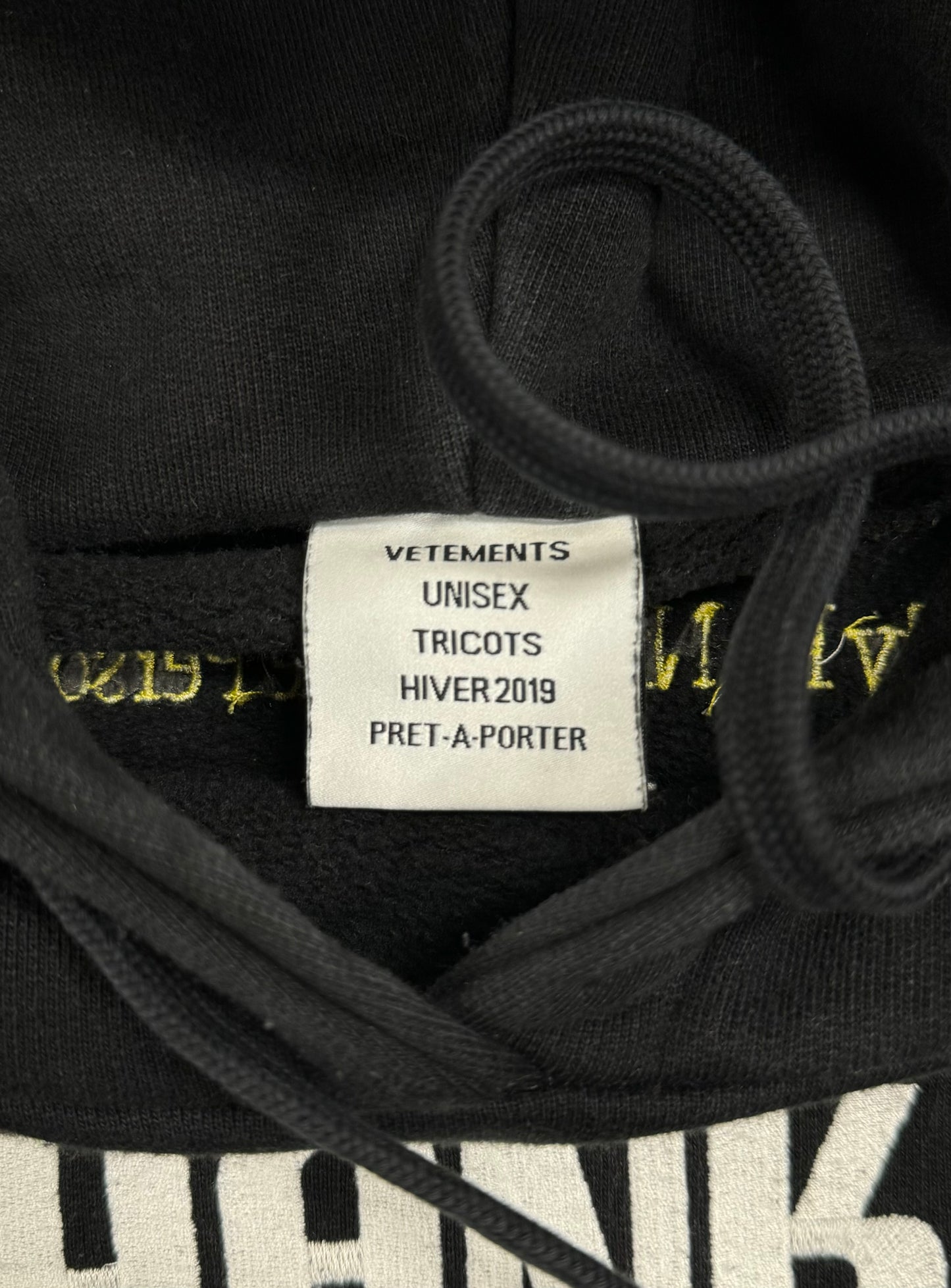 AW2019 Vetements ‘Hi I Don’t Care’ Hoodie