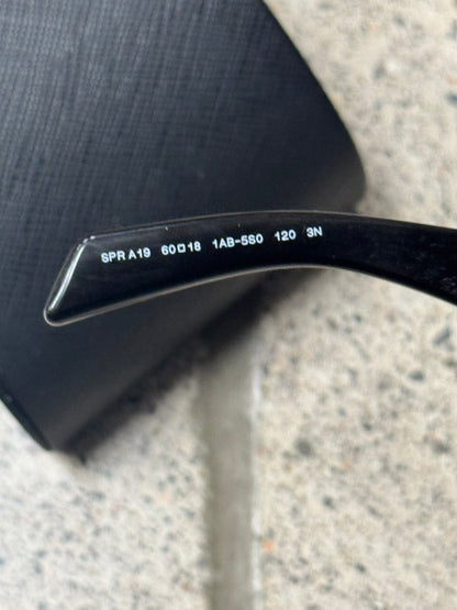 Prada ‘Symbole’ Geometric Black Wrap Sunglasses