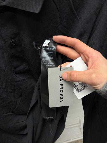 SS2023 Balenciaga ‘3B Sports Icon’ Logo Black Long Sleeve Polo