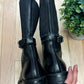 Prada Black Leather Engineer Boots