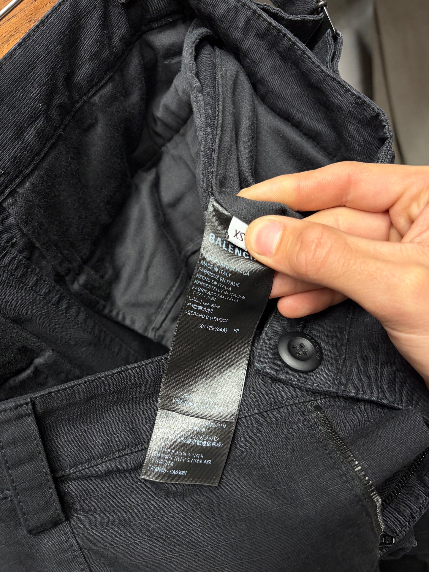 2023 Balenciaga Black Ripstop Convertible Flared Leg Cargo Pants