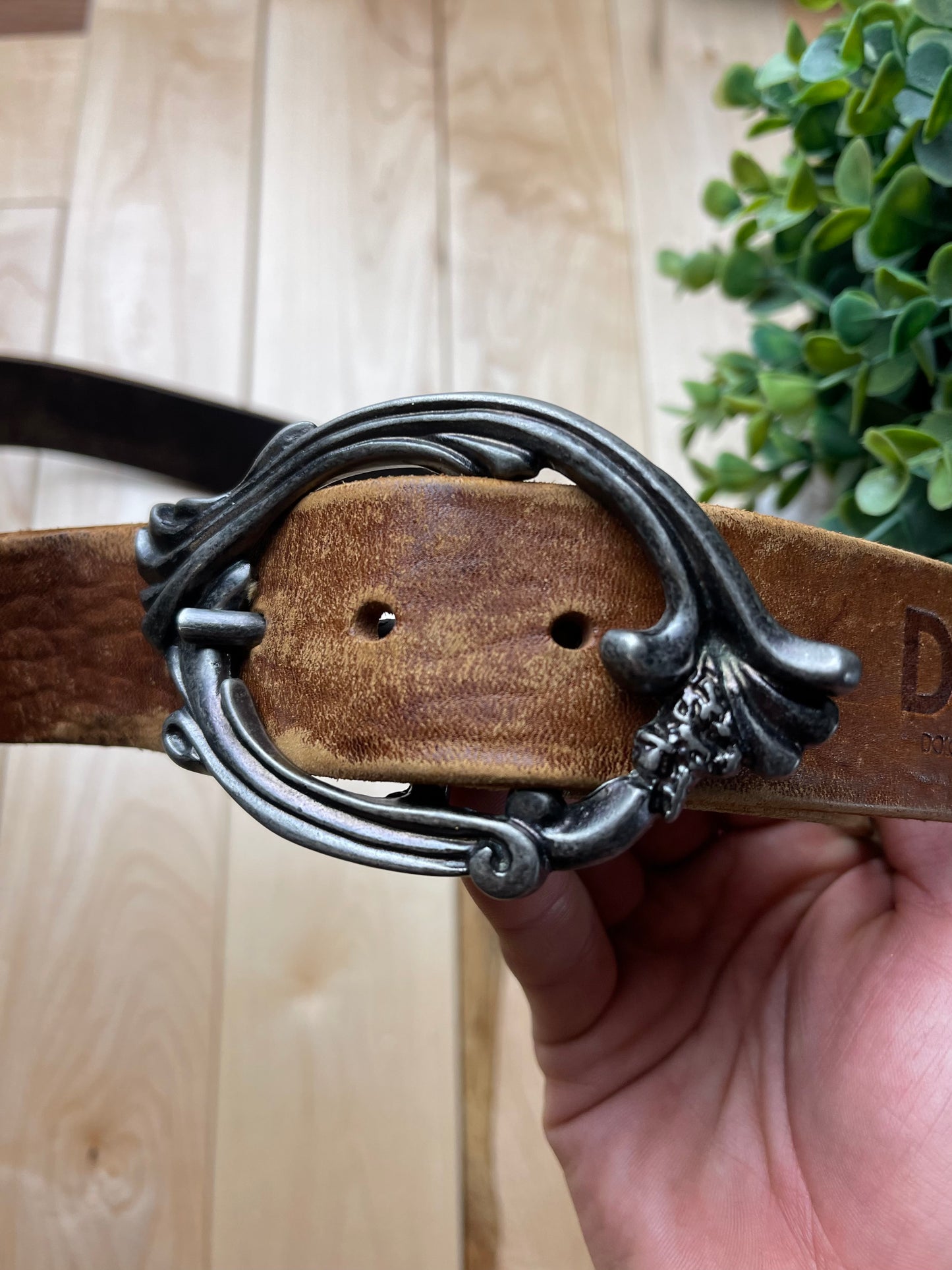 Dolce & Gabbana Western Brown Calfskin Leather Belt