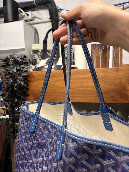 Goyard ‘ST Louis PM’ Blue Monogram Tote Bag