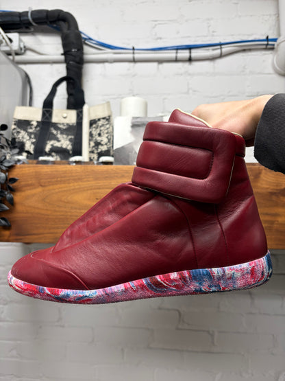 Maison Margiela ‘Future’ Burgundy/Dip Dyed Leather High Top Sneakers