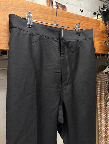 Givenchy by MMW Elasticated Waistband Black Pleated Straight Leg Trousers