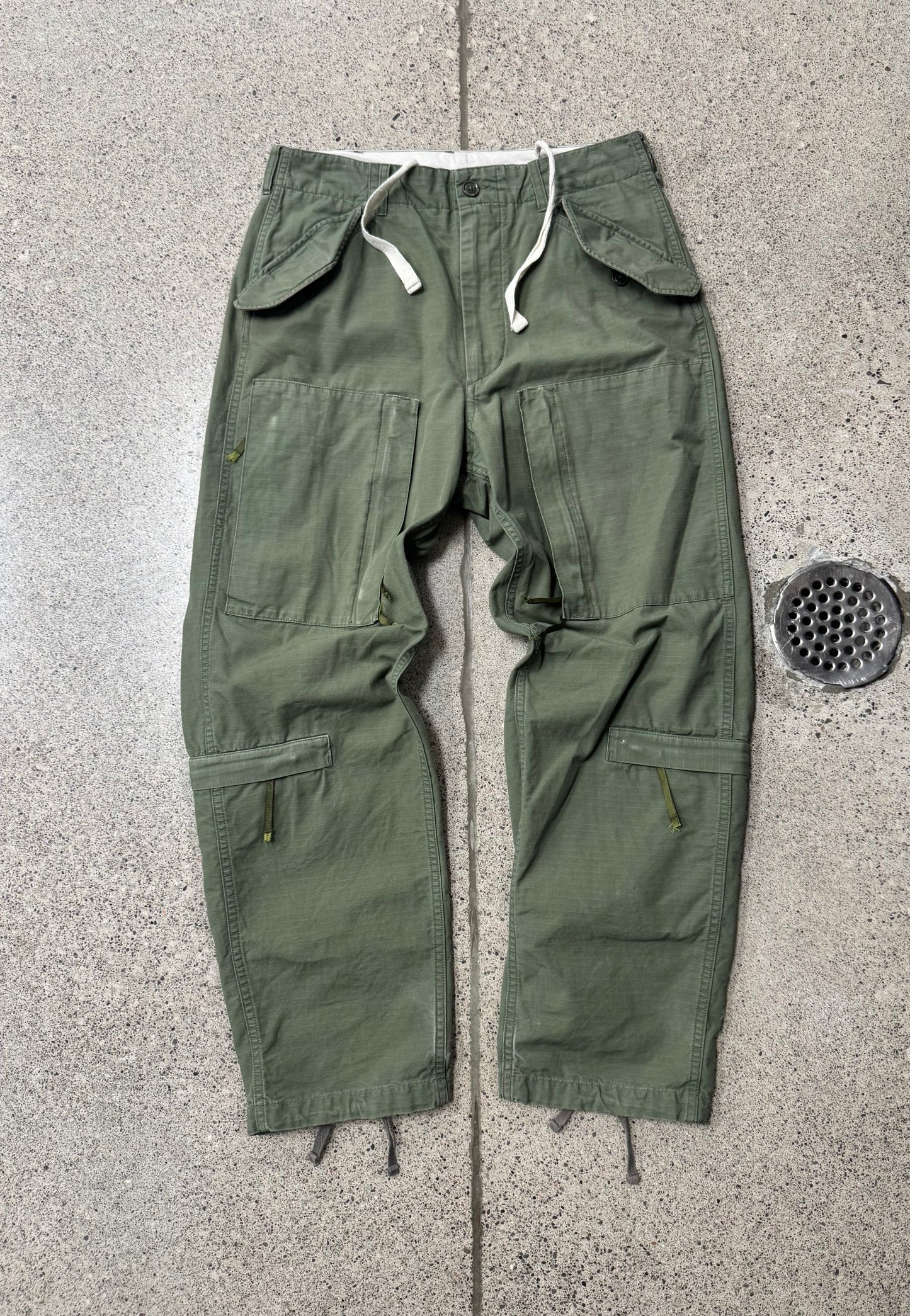 Engineered Garments Wide Leg Green Cargo Pants