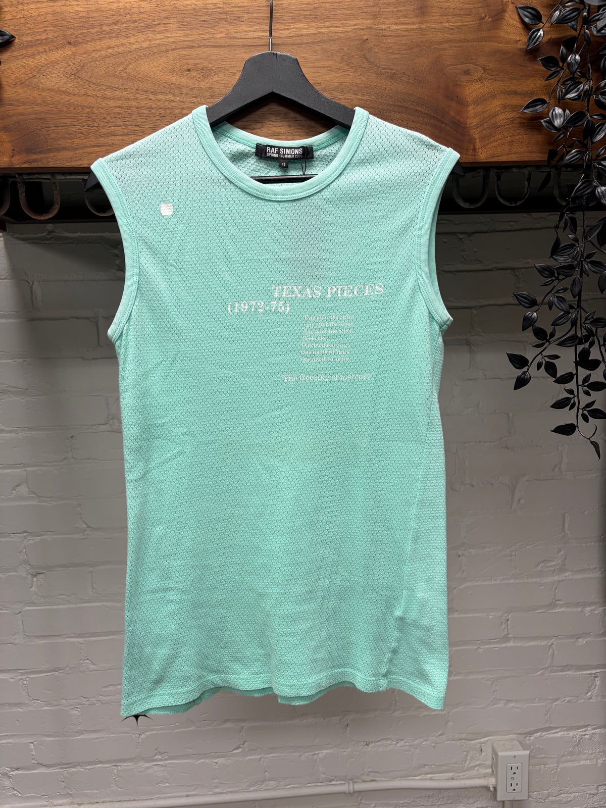 SS2005 Raf Simons ‘History of My World’ Mint Mesh Tank Top