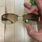 Gucci GG Monogram Brown Tinted Rimless Sunglasses