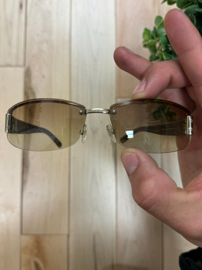 Gucci GG Monogram Brown Tinted Rimless Sunglasses