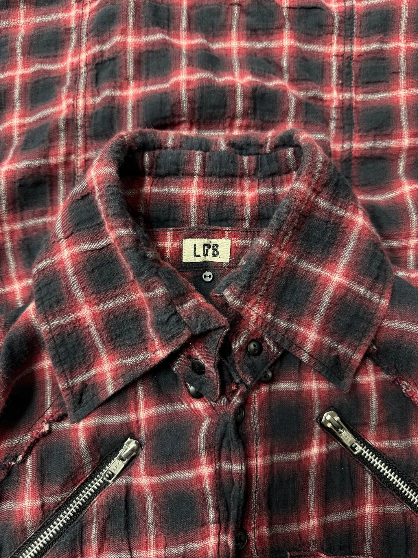L.G.B. Distressed Shadow Plaid Flannel