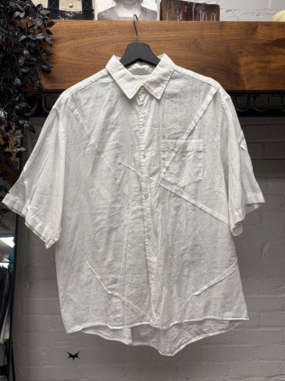 Undercover Darted White Short Sleeve Button Up Shirt