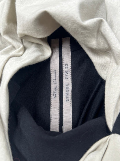 AW2022 Rick Owens ‘Strobe’ Layered Cotton Pearl/Black Sleeveless Top