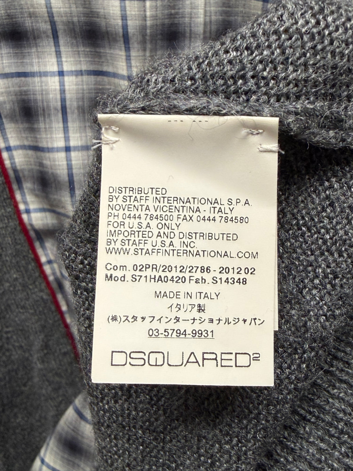 2012 Dsquared2 Hybrid Reconstructed Flannel/Knit Sweater