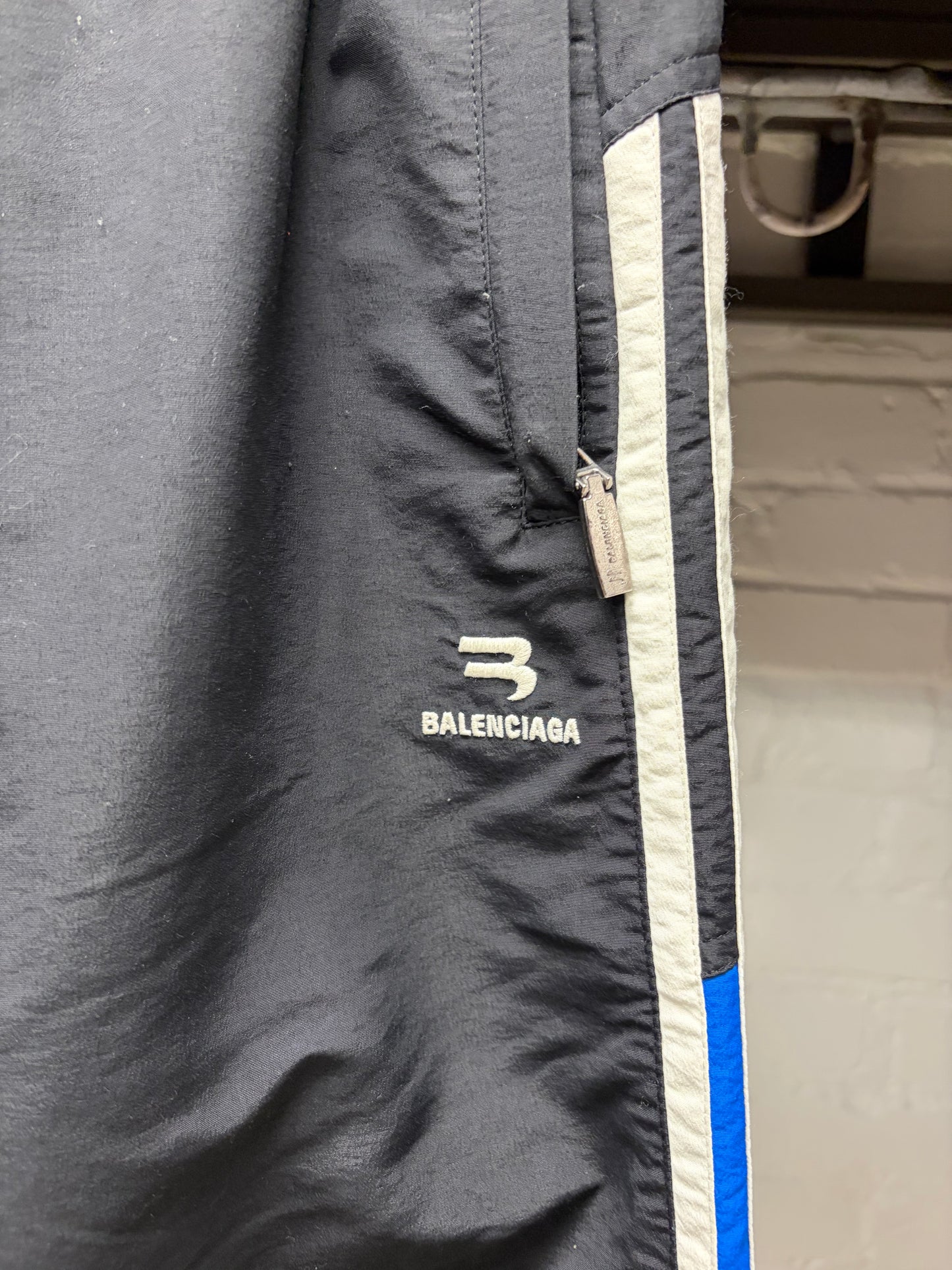 2021 Balenciaga ‘3B Sports Icon’ Logo Black Striped Track Pants
