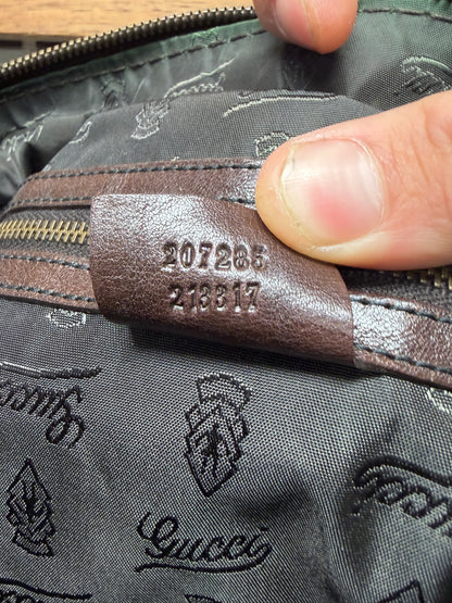 Gucci by Frida Giannini ‘Babouska’ Dark Brown Leather Handbag with Gold Hardware