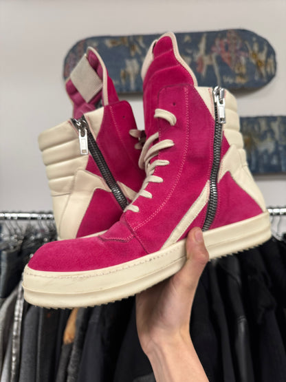 SS2023 Rick Owens ‘Edfu’ Pink Suede Geobaskets