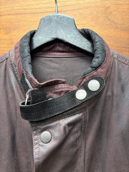 Gucci Waxed Oxblood Red Canvas ‘Boiler’ Jacket with GG Monogram Silk Lined Interior