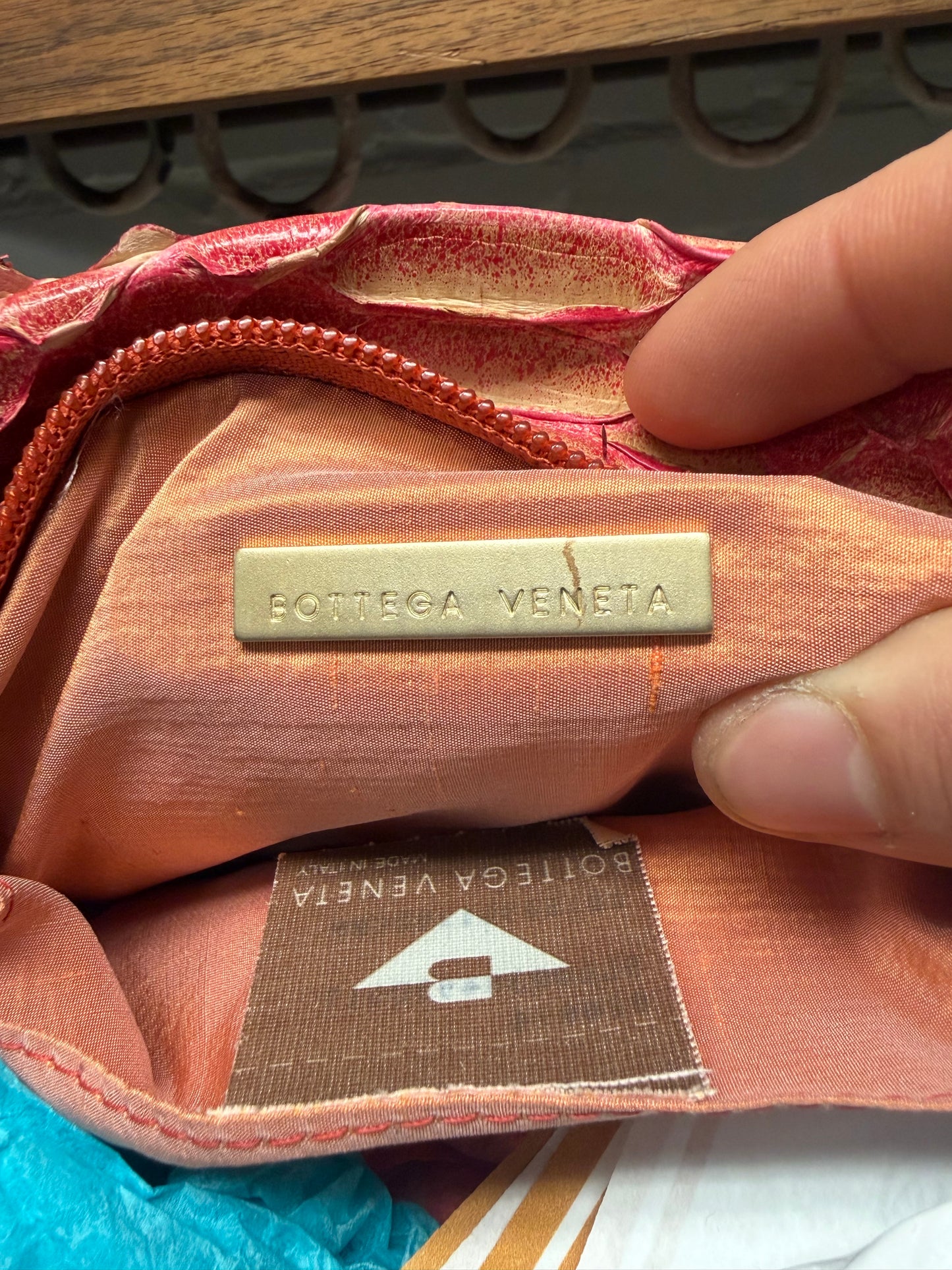 Bottega Veneta Python Leather Top Flap Shoulder Bag