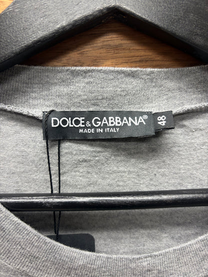 2000s Dolce & Gabbana ‘Love is Future’ Grey License Plate T-Shirt
