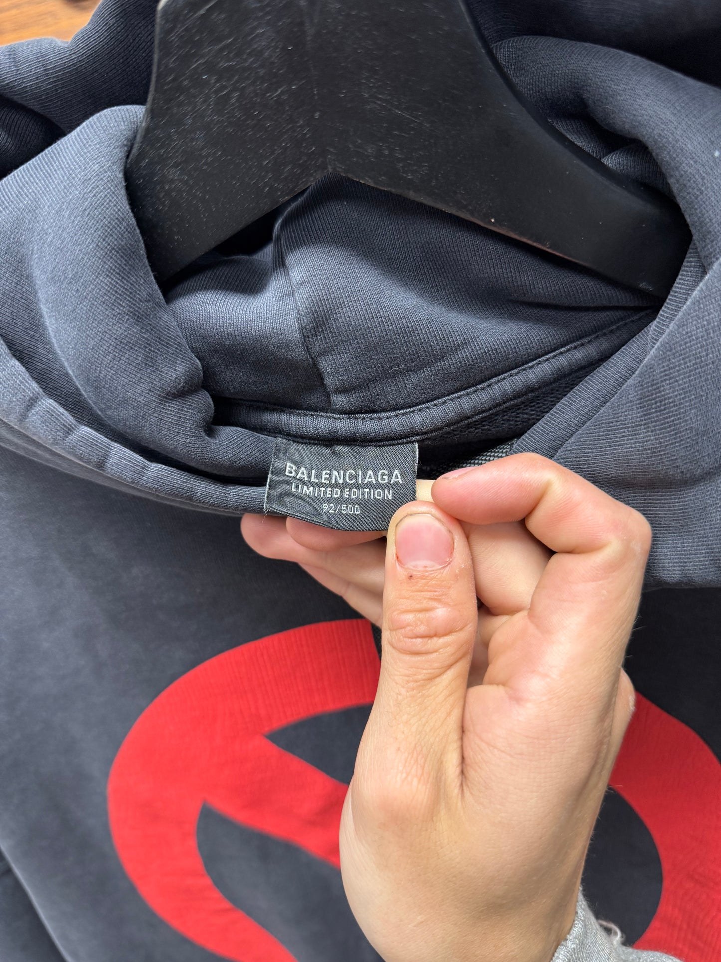 SS2024 Balenciaga Music ‘BFRND’ Black Distressed Pullover Hoodie