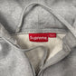 Supreme Ribbing Logo Heather Grey Zip Up Hoodie