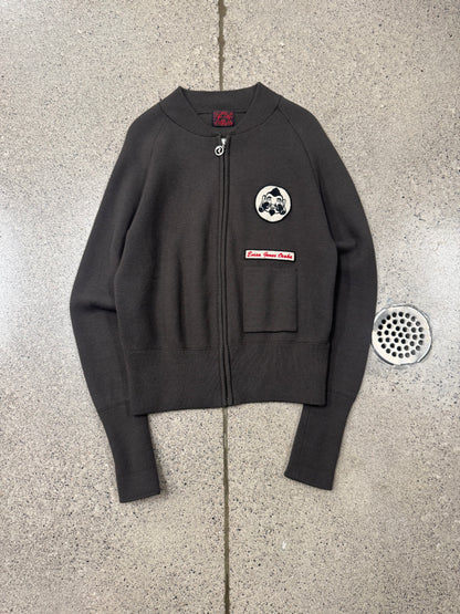Evisu ‘Gull Logo’ Brown Zip Up Cardigan