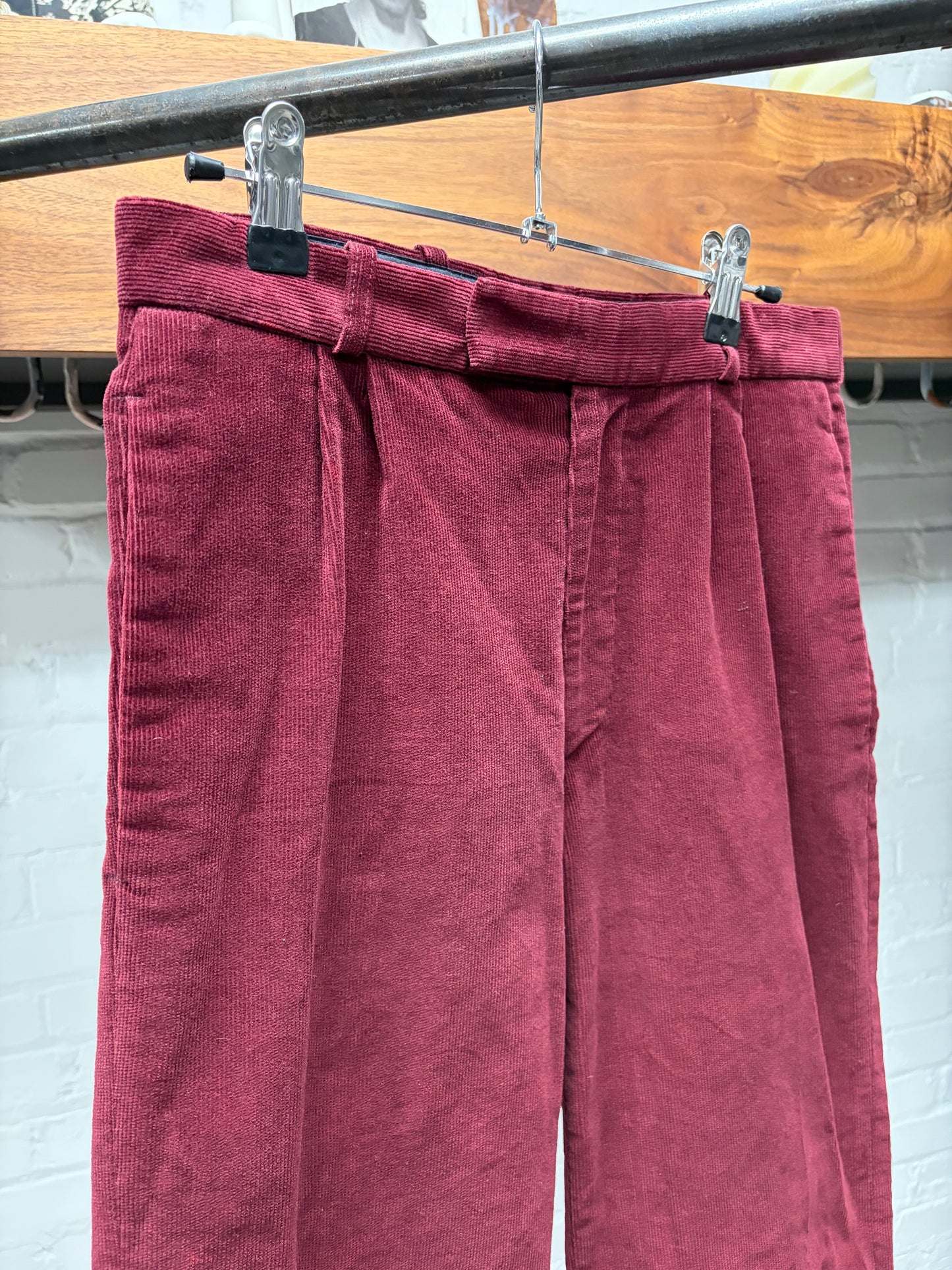 SS2000 Raf Simons ‘Confusion’ Blood Red Corduroy Wide Leg Trousers