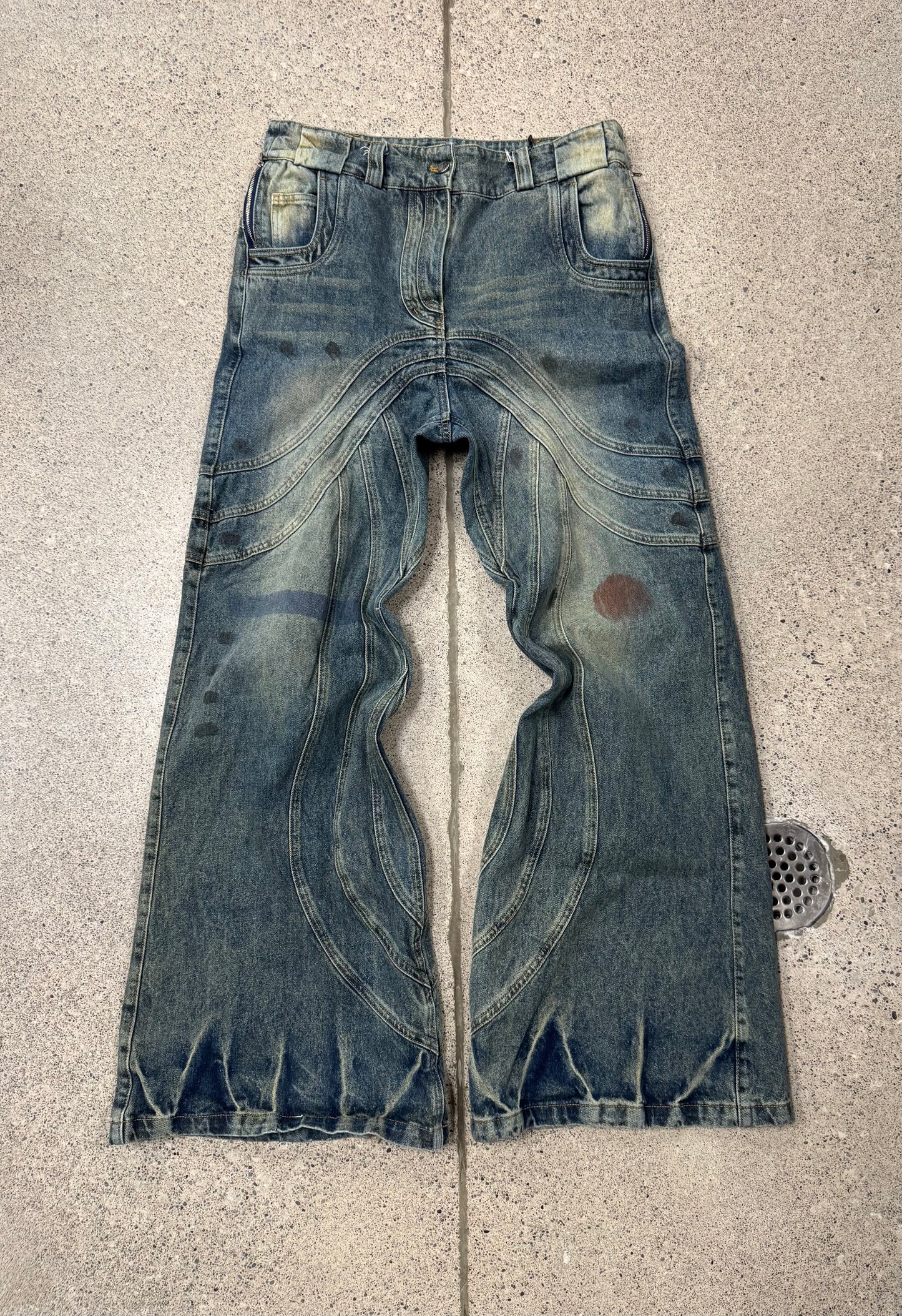No Faith Studios ‘Wave’ Wide Leg Denim