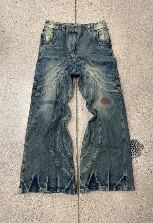 No Faith Studios ‘Wave’ Wide Leg Denim