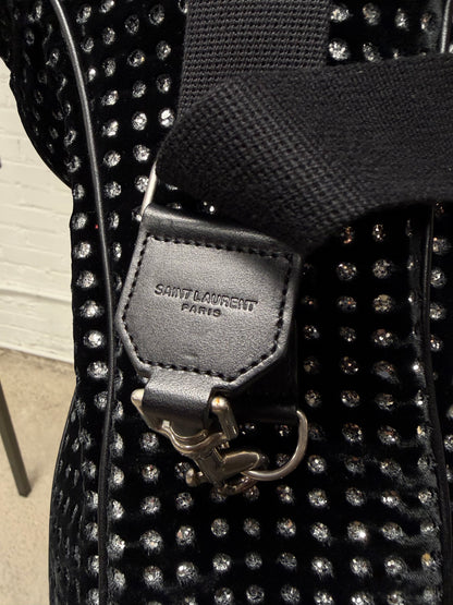 AW2016 Saint Laurent Crystal Embellished Black Velvet Guitar Case Bag