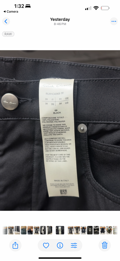 SS2023 Rick Owens ‘Edfu’ Banana Cut Flared Pants