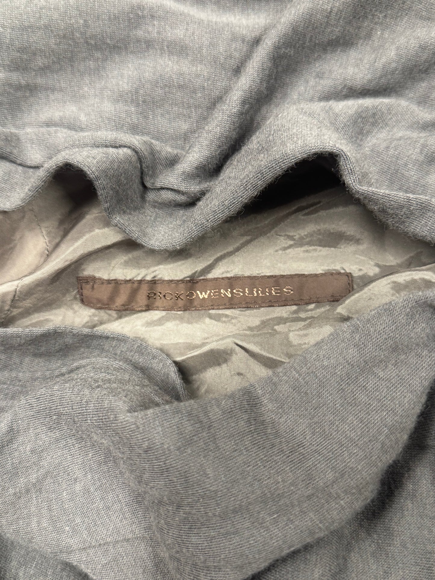 2000s Rick Owens ‘Lilies’ Dark Grey Tie Up Cardigan