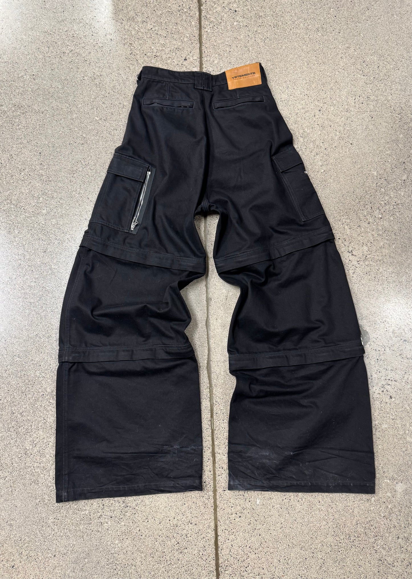 Vetements ‘Detachable’ Zip Layered Wide Leg Cargo Pants