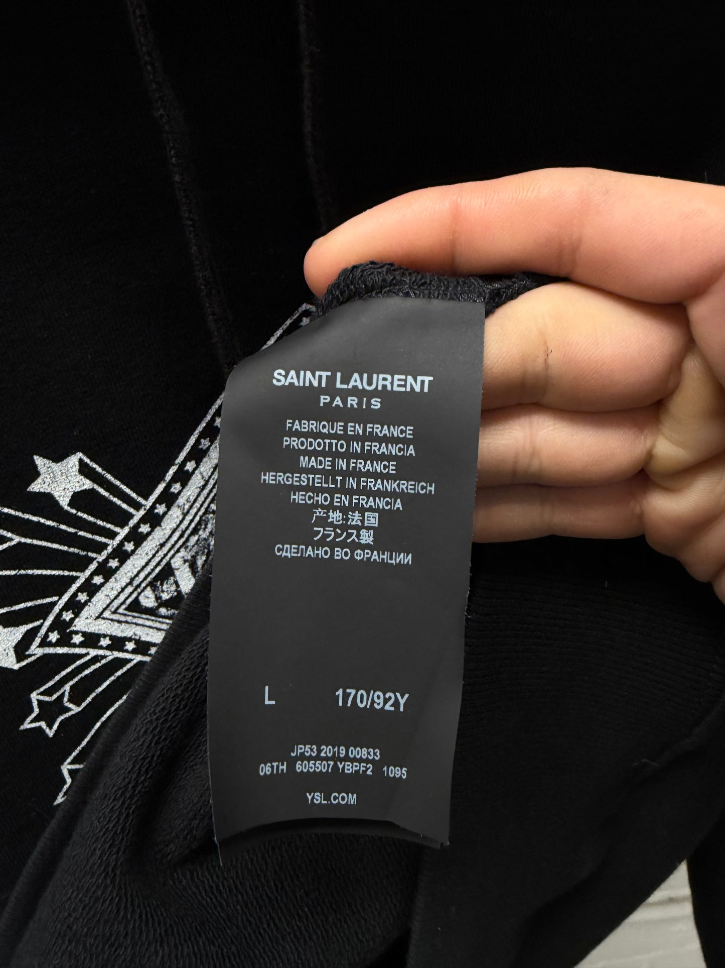 2019 Saint Laurent ‘Jardin Majorelle’ Black Pullover Hoodie