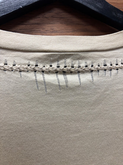 SS2008 Dior Homme V-Neck Braided Cotton Distressed T-Shirt
